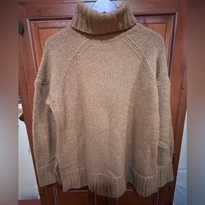 Everlane Classic Tan Knit Turtleneck Sweater
